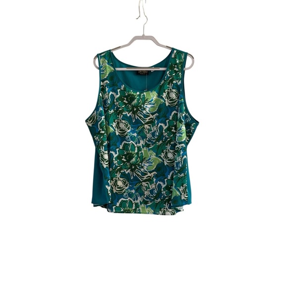 Bob Mackie Wearable Art Floral Scoop Neck Tank Top size 3X New - Picture 1 of 5